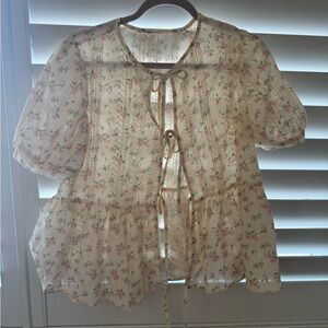 Floral Cream Blouse